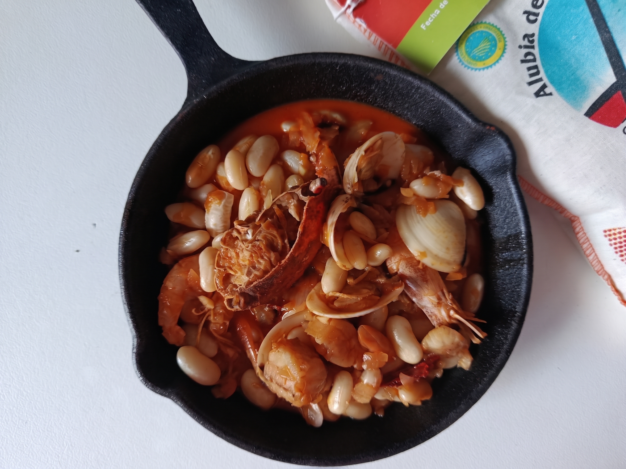 Alubias de riñón Socarradas con marisco